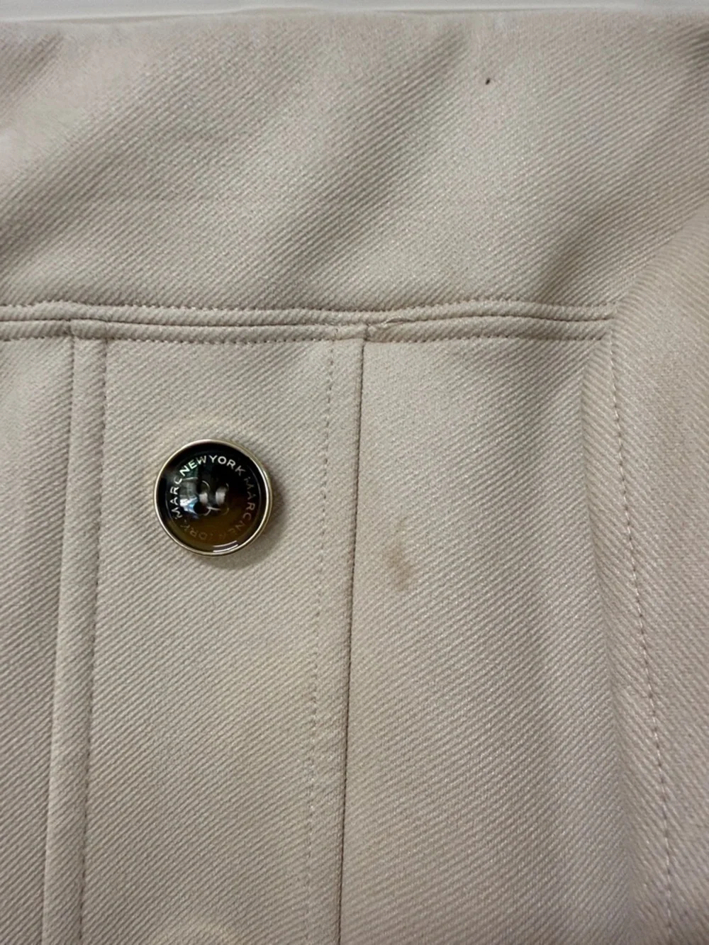 Mid-Rise Beige Button-Front Pencil Skirt with Self-Tie Detail - Picture 4 of 5